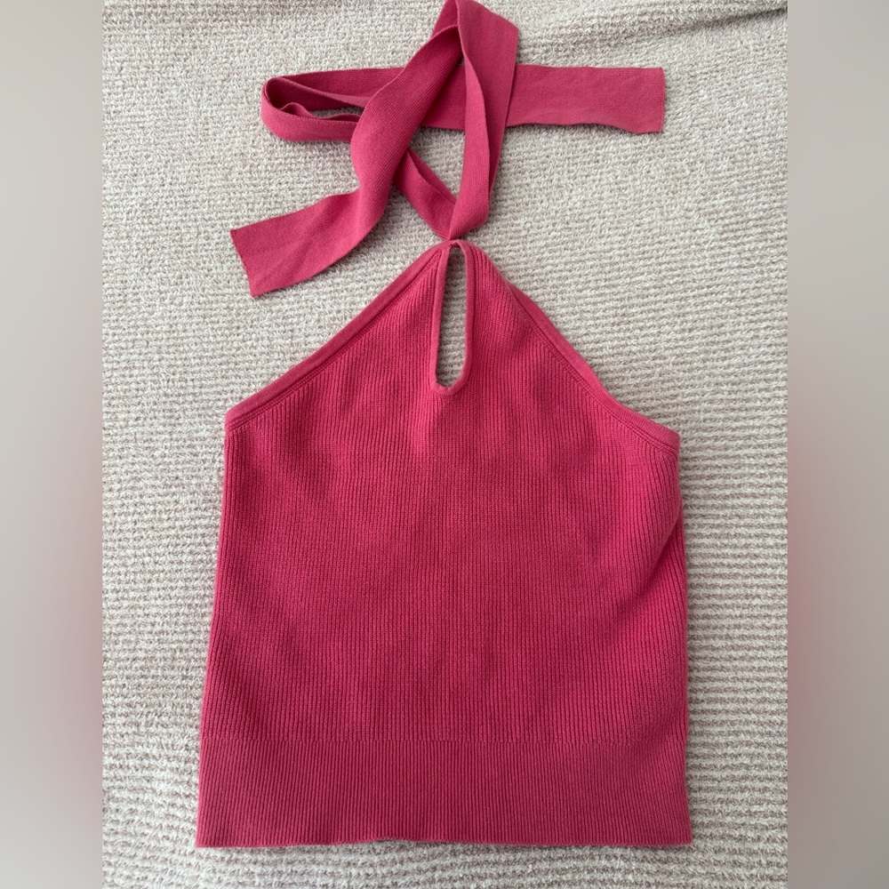 Banana Republic Pink Knit Halter Top